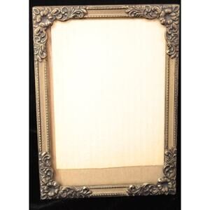 VTG Intercraft Orange Picture Frame Brass Tone Floral 5 x 7 Dark Academia